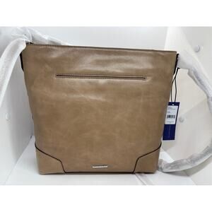 NWT Rececca Minkoff Leather Crossbody Regan Slim Bucket Bag Cammeo (Beige) $275